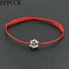 BPPCCR Silver Color Round Rhinestones Crystals AAA Zircon Thin Red Rope Thread String Braided Bracelets Women Gifts Pulsears ► Photo 1/6