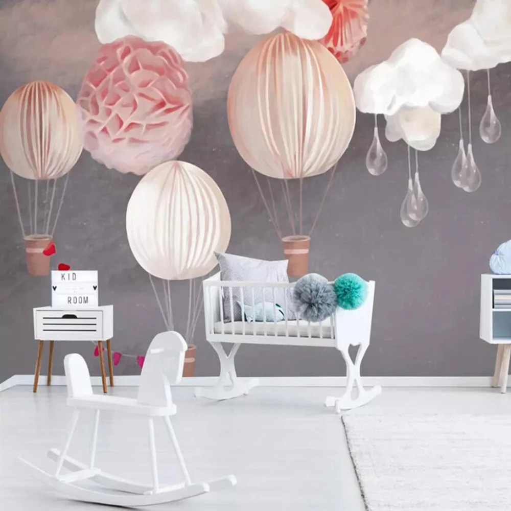 

Drop Shipping Custom 3D Wallpaper Mural Nordic Children's Room Red Wallpaper Ins Balloon Wallpaper Wall Decoration Wallpaper
