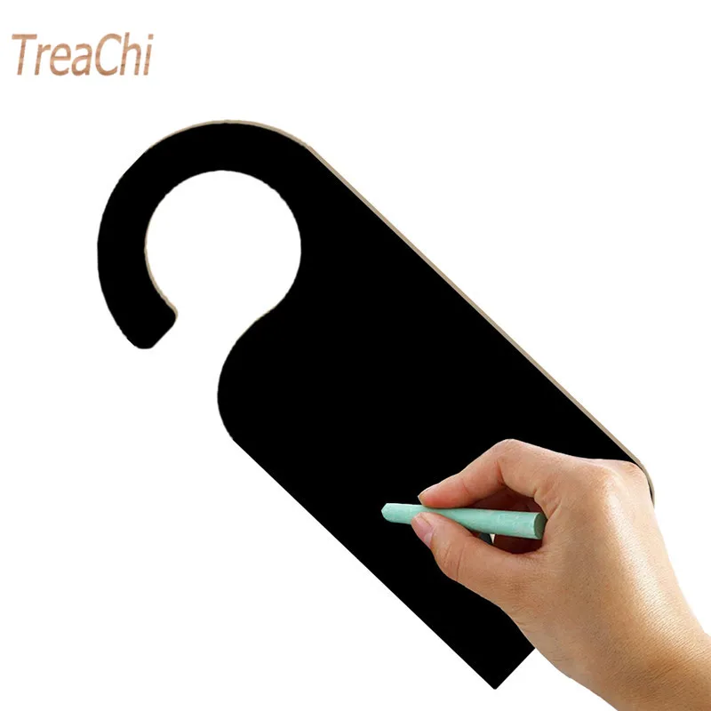

6pcs/Lot Wooden Crafts Creative Door Hanging Double-sided Small Chalkboard Hotel Sign Tip Board Decoration Pendant Message Board