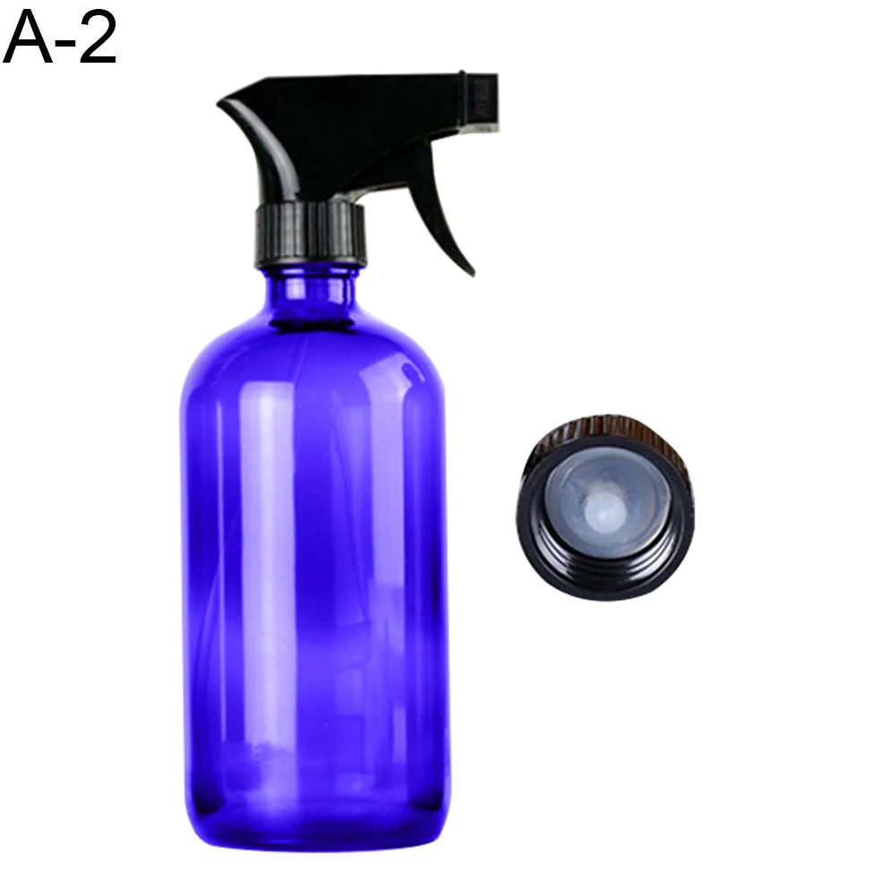 250/500ml Portable Empty Glass Spray Bottle Essential Oil Cleaner Refillable Liquid Atomizer Makeup Perfume Sprayer Container - Color: Blue 500ml