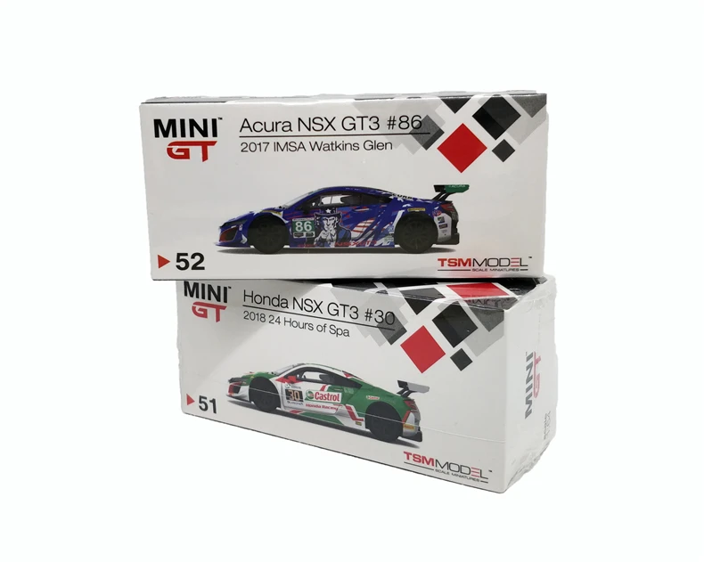 1: 64 MINI GT Honda NSX GT3#30 24 часа спа#86 IMSA Watkins Glen LHD литой модельный автомобиль
