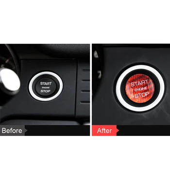

For Land Rover Hot Sale Cars Red Black Real Carbon Engine Start Stop Button Decoration Cover Trim Car Styling