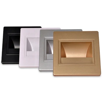 

LED 1w Corner Wall Lamp for Step AC85-265V Recessed Sconce Light for Indoor LED Inwall Lighting with 86 Install Box(3000K Color)