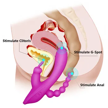 G-Spot Rabbit Vibrator 3 In 1 Vibrating Dildo Sex Toys for women 10 Speeds Clitoris Stimulator Female Masturbator Adults Toys 3