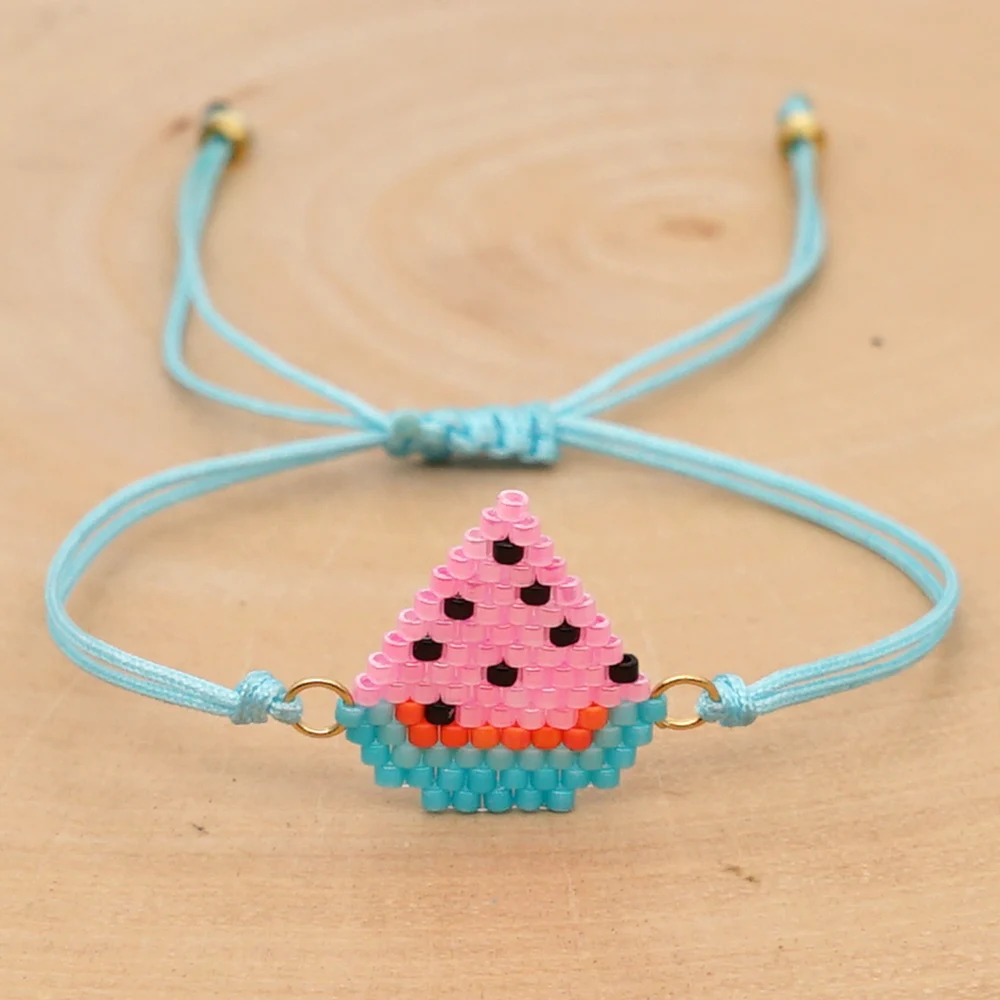 Go2boho Perles MIYUKI браслет для женщин, браслет с арбузом, Mujer,, ювелирные изделия, браслеты для девушек, Летний пляж, богемный шик, простой, Bileklik