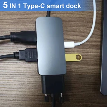 

5 in 1 Type C to HDMI VGA USB3.0 PD Adapter Converter Portable for Laptop Office DJA99