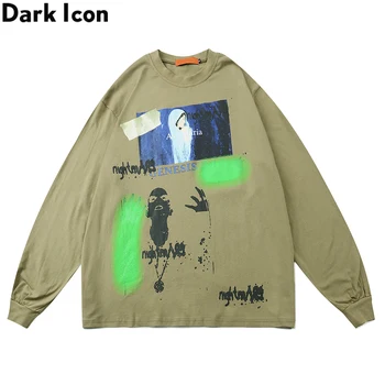 

Dark Icon Printed Hip Hop T-shirt Men Women Crew Neck Hipster Tshirt Cotton Tee Shirts Streetwear Clothing