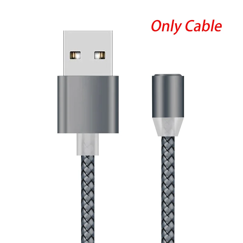 Магнитный Micro USB кабель для samsung S10 S9 type-c зарядная Зарядка для huawei mate 30 Lite магнитное зарядное устройство usb type C кабели - Цвет: Only Cable Gray
