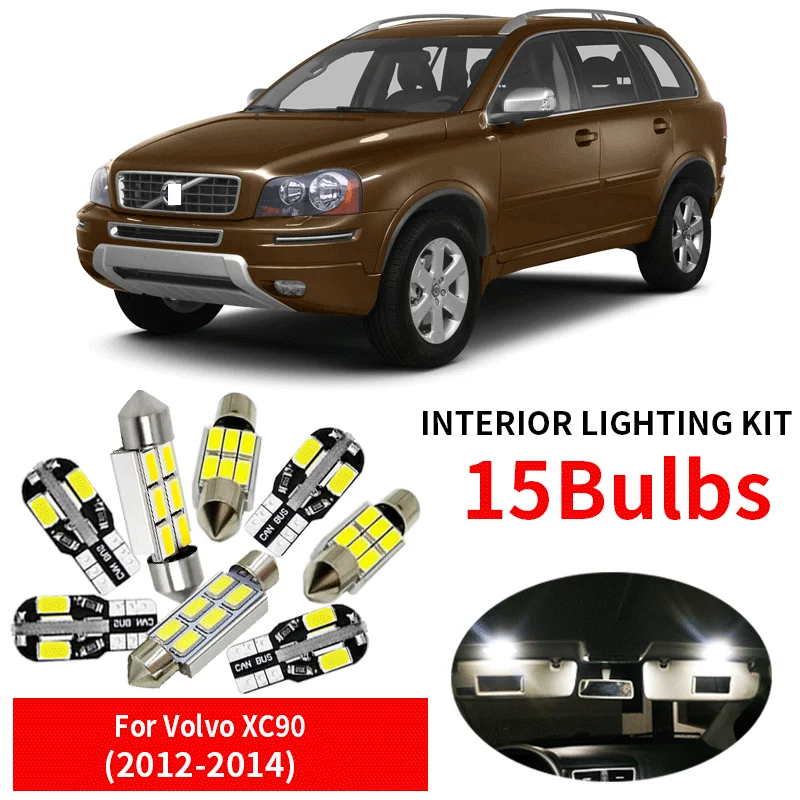 Светодиодный светильник без ошибок 15x Canbus комплект для салона посылка 2012 2014 Volvo XC90