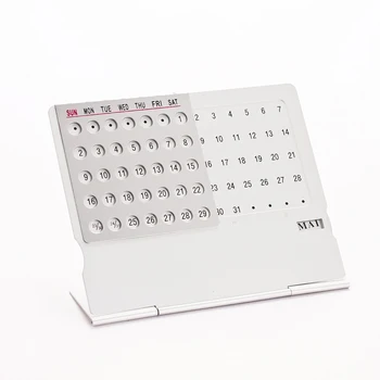 

Creative Ultra-thin Metal Desktop Calendar Super Perpetual Calendar Unique 100 Years Table Calendar Office Desk Decoration