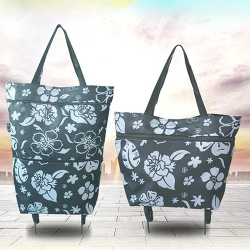 Folding Storage Bag High Capacity Shopping Food Organizer Trolley Bag On Wheels Bags Portable Shopping Bags Buy Vegetables Bags