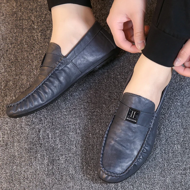 Mens Driving Shoes Genuine Pu Leather Slip On Flat Boat Man Footwear casual shoes,casual sneakers,leather shoes,fashion sneakers