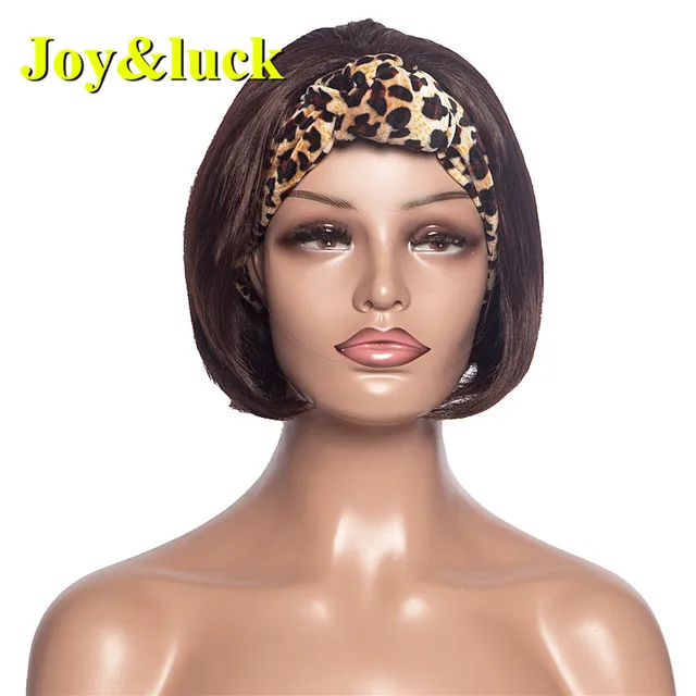 Headband Synthetic Wig Short Afro Kinky Curly Hair Wigs For Black Women Fluffy Curls Hairband African Turban Wrap Hair 11