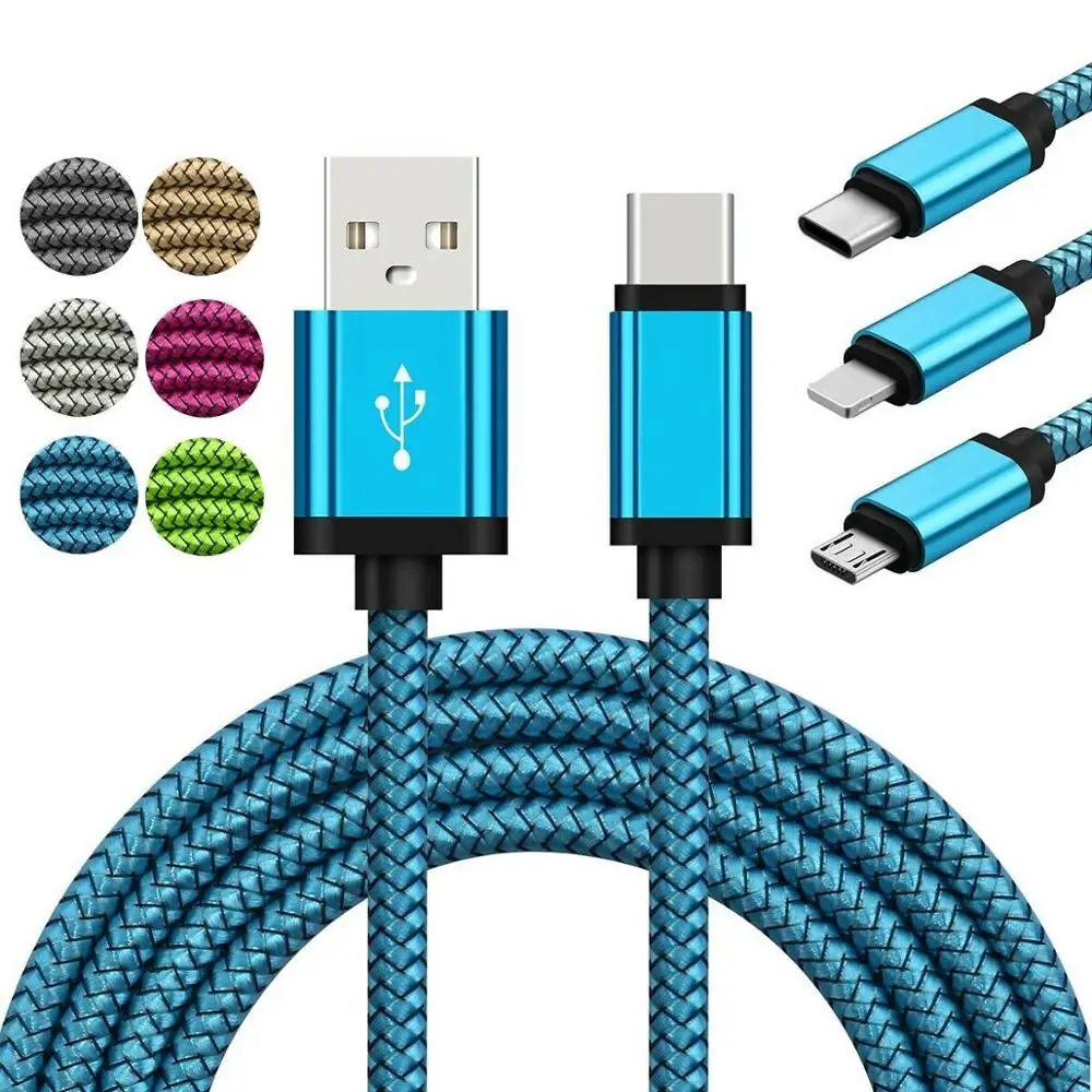 1 м 2 м 3M алюминиевый сверхмощный USB-C type C IOS Micro USB кабель для зарядки и передачи данных Snyc