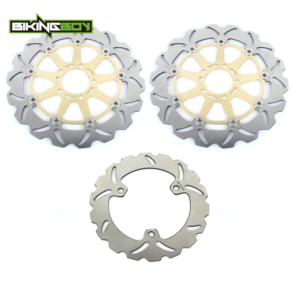 BIKINGBOY топливный бак 250 C C1-C5 1991-1995 ZXR 250 R SP 1991 ZX2R ZX-2R волнистые плавающие Передние Задние тормозные диски роторы - Цвет: Wavy Gold