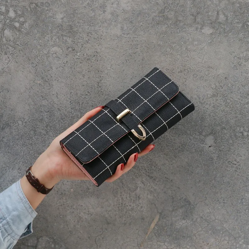 

2019 Paris Plaid Style Designer Women Wallet Famous Women Wallet Special Canvas Multiple Short Long Section Clutch