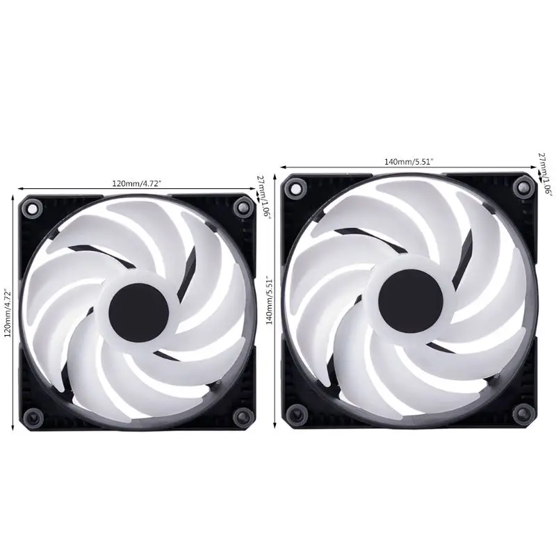 

RGB LED Rainbow Color Fan 12-14cm PWM Cooling Fan for 5V 3PIN Sync Motherboard M5TB