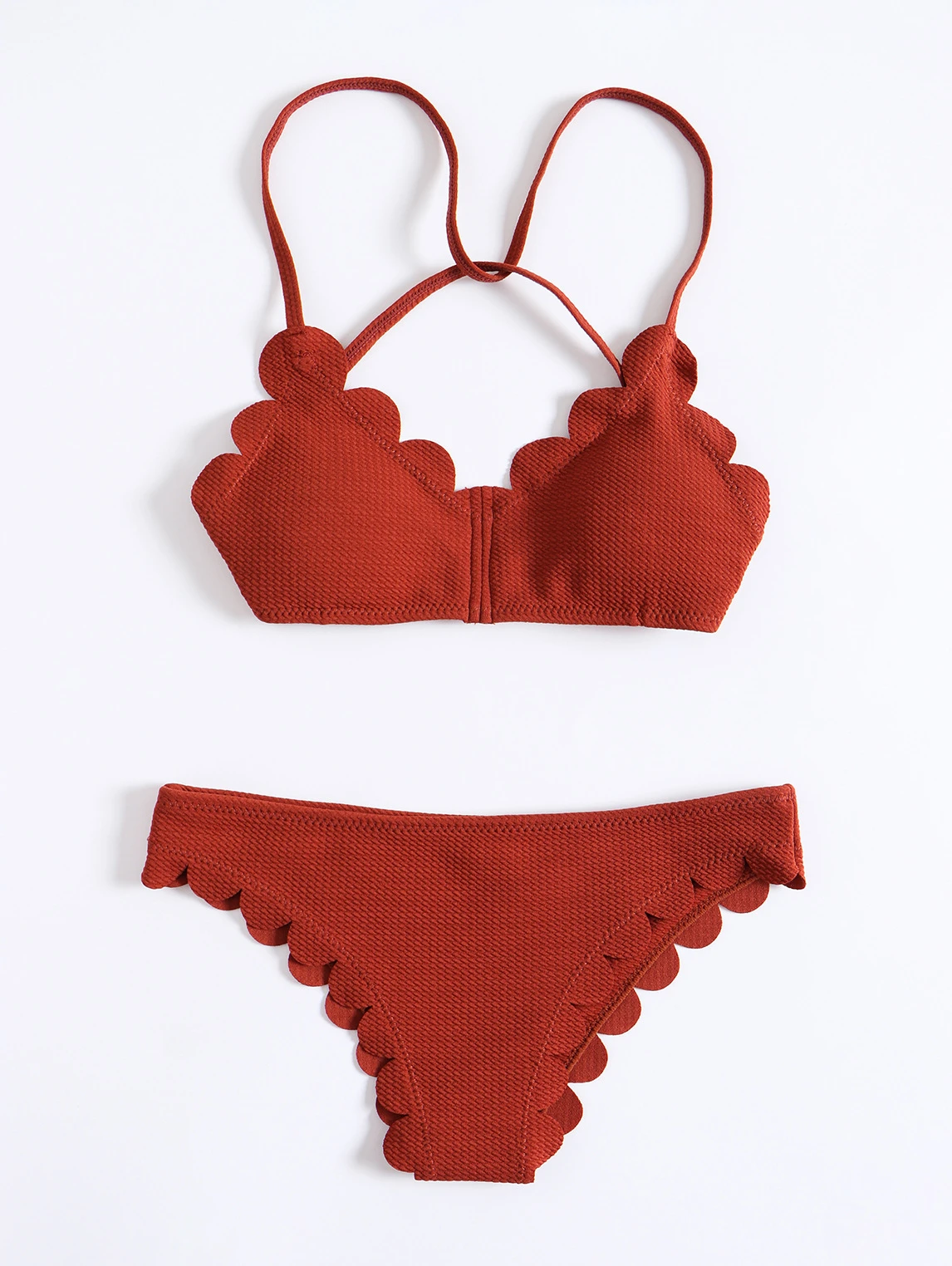 red bikini with white trim
