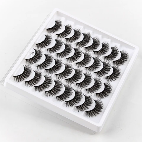 16/20 Pairs Soft 3D Mink Lashes Faux Thick Natural Long False Eyelashes Cosmetic Makeup Tool Extension Eye Lashes
