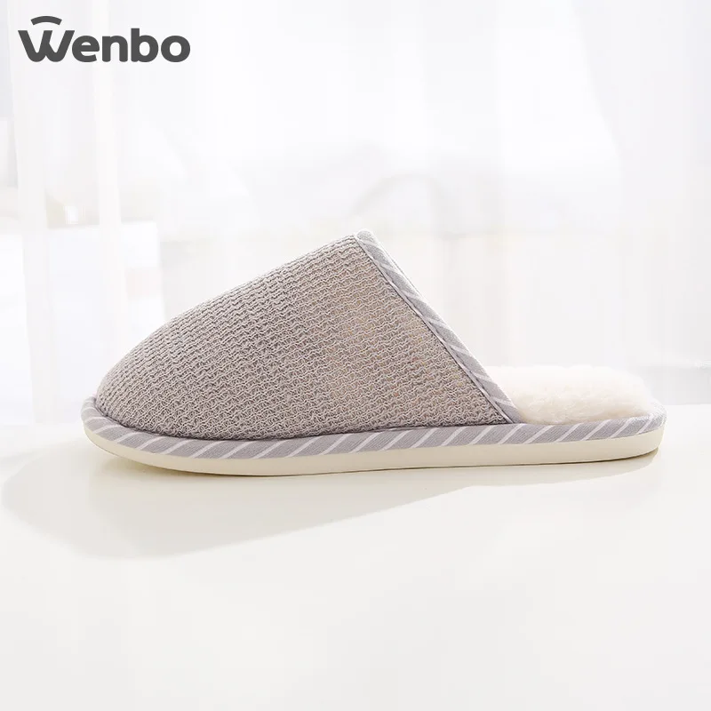 2358 Thick Plush Warm MEN'S Slippers Autumn And Winter Household Cotton Slippers Plush Cute Anti-slip Household Drag