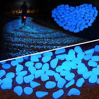 

100pcs Garden Glow in the Dark Luminous Pebbles for Walkways Plants Aquarium Decor Glow Stones Garden Fish Tank Decoration HM022