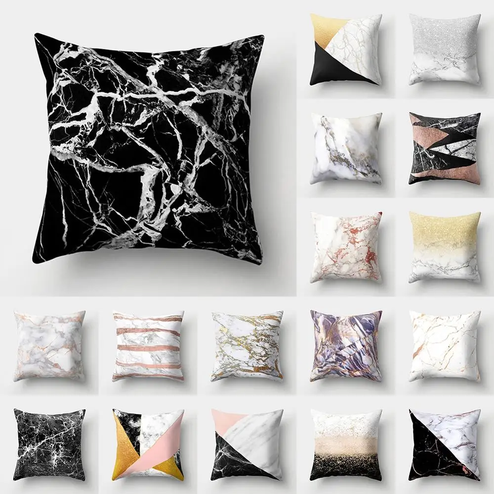 

Retro Marble Stripe Print Plush Square Home Decorative Hug Pillow Case Cushion Cover 45x45 Cm Elegant Stylish Accessories
