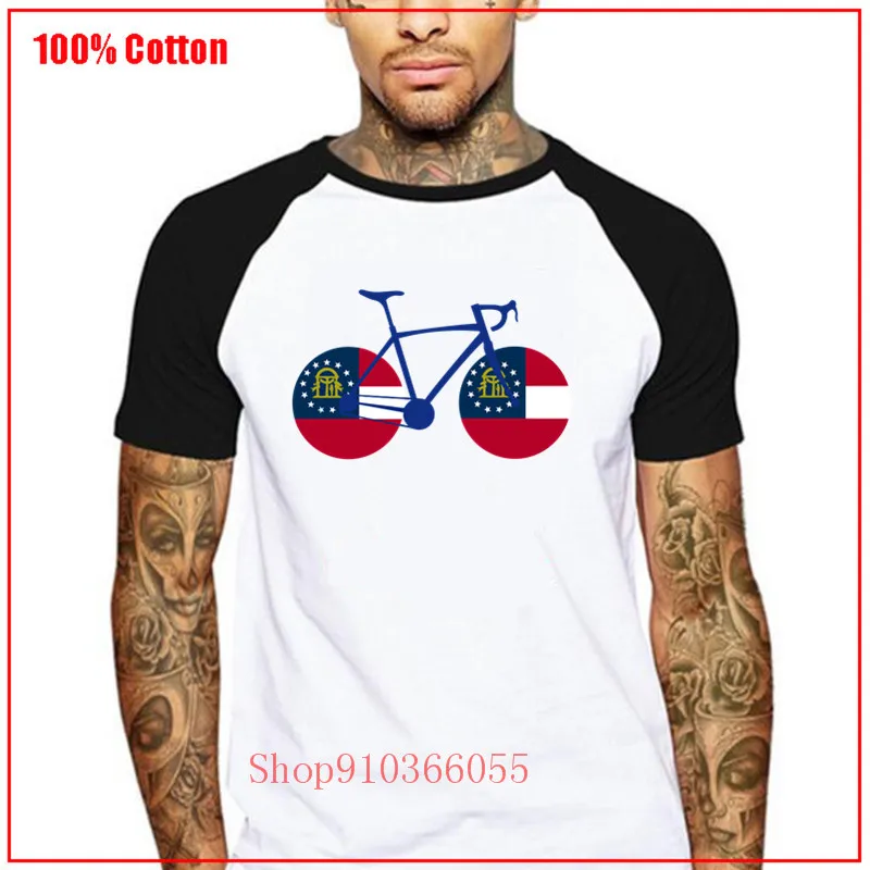 Грузия Флаг Футболка &quotВелоспорт&quot vectorized Мужская футболка с короткими рукавами