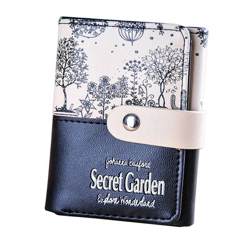 

2019 Lady Short Coin Pouch Women Bag Girl Small Change Wallets Purs Leather Wallet Cute Small Flower Purse Ladies Short Wallet
