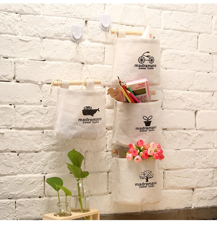 South Korea Home Storage Bag Hanging Bag Wall Wardrobe Hanging Bag Nostalgic Diablement Fort Hanging Bag Bedside