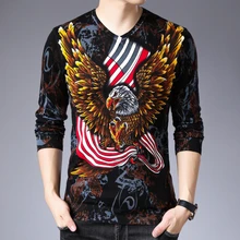 Мужской вязаный свитер с принтом орла, мужской костюм для выпускного вечера, пуловер, мужские трикотажные изделия, одежда Sueter Hombre 3xl