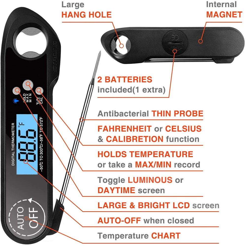 Цифровой пищевой термометр AIRMSEN электронный кухонный прибор для измерения