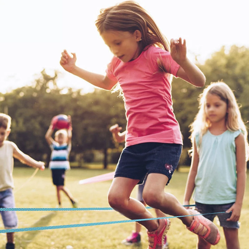 CORDE A SAUTER,Pink--corde à sauter en bambou pour enfants, 1 pièce, longueur réglable, pour