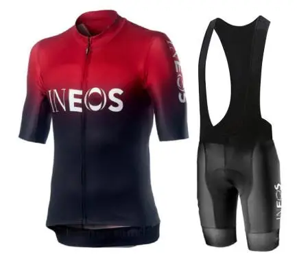 1 INEOS Pro Team майки для велоспорта мужские летние топы с короткими рукавами комплект дышащая одежда для езды на велосипеде нагрудник шорты спортивная одежда комплект - Цвет: 1