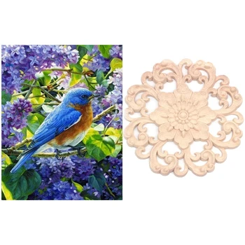 

1 Pcs Lots Wood Carved Long Onlay Flower Walls 15Cm Type D & 1 Set Diy 5D Diamond Painting Cross Stitch,Wall Stickers