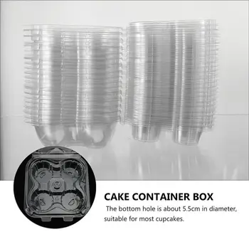 

50pcs Transparent Cupcake Wrapping Box Cupcake Package Exquisite Cake Container