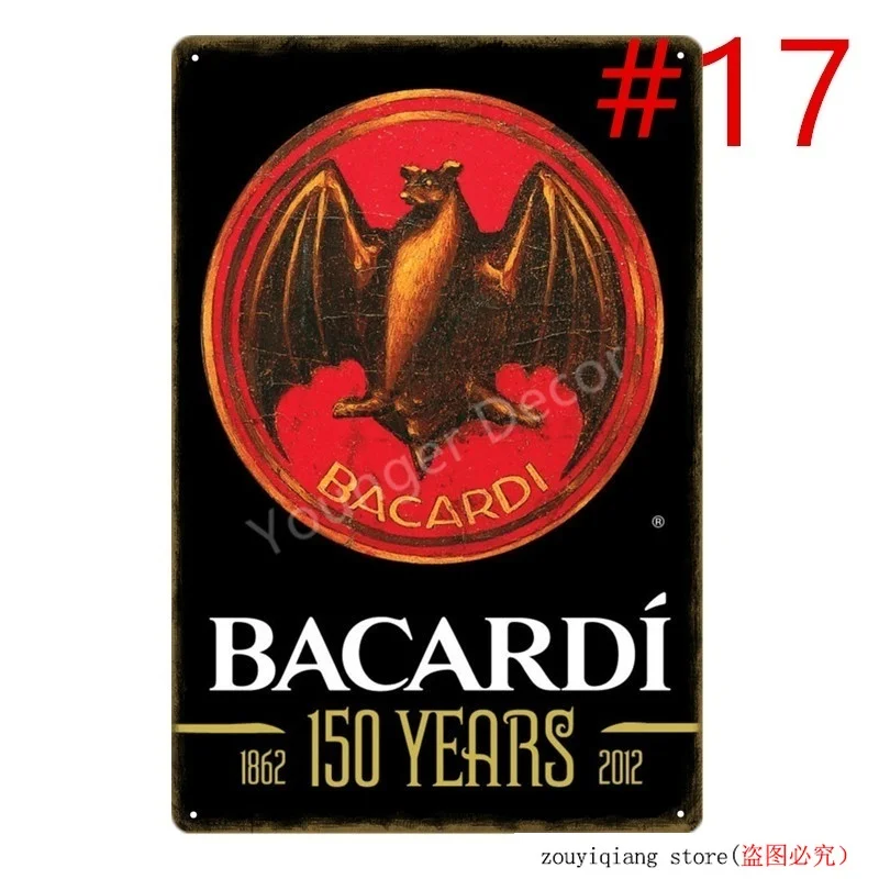 Ретро пивной бар Декор Bacardi металлический плакат Гавана клуб оловянные знаки дополнительные украшения старинные стены Искусство Живопись доска