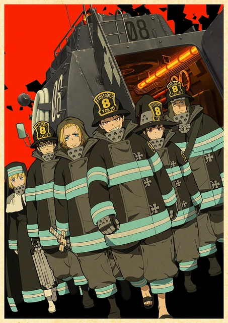 Anime Fire Force Poster Decor For Home Posters Room Wall Pictur Kraft Paper  Retro And Prints Art Bar Cafe Stickers