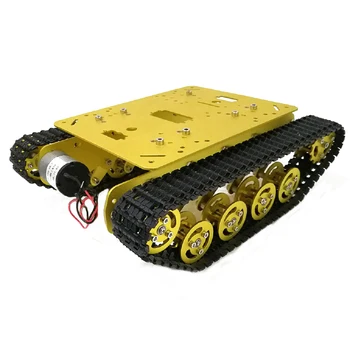 

Rowsfire 1Set 12V Arduino DIY Tracked Robot Smart Car Metal Tank Chassis Kit - Golden/Black