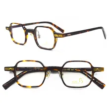 Vintage Hand Made Small Square Eyeglass Frames Full Rim Glasses Acetate Myopia Rx able Top Quality tanie tanio BETSION Unisex Octan CN (pochodzenie) Zwierząt Akcesoria do okularów