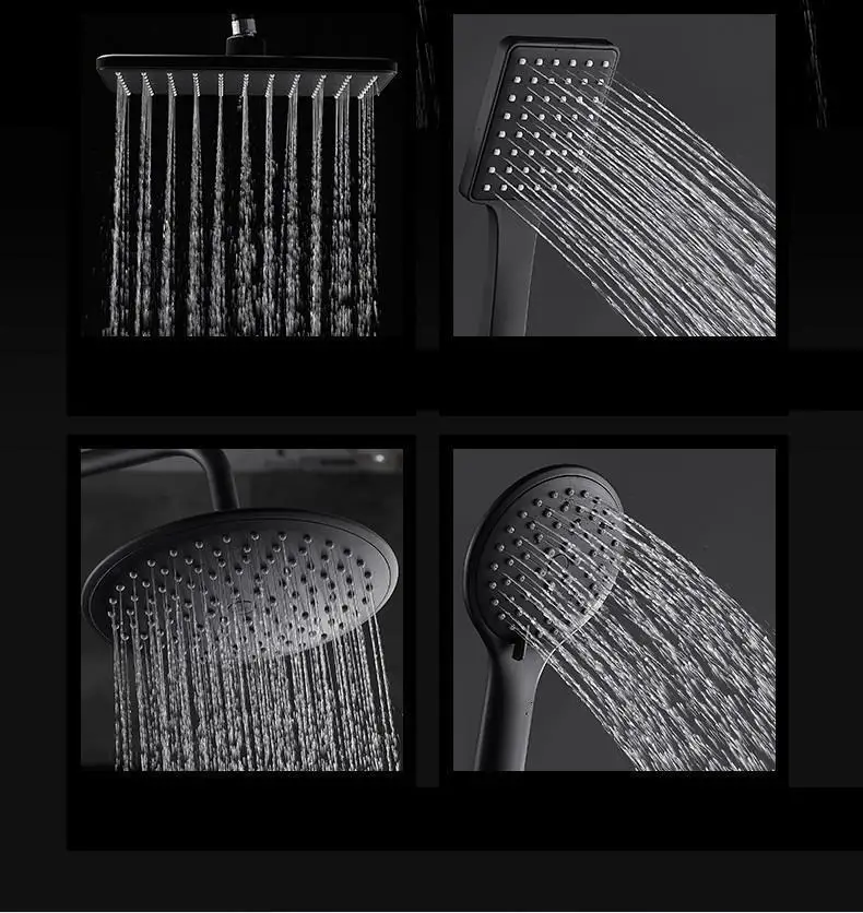 Choveiro Dusche Black Regendouche Electronica Conjunto Ducha Do Banheiro Douche Chuveiro Eletrico Душевая система для ванной комнаты