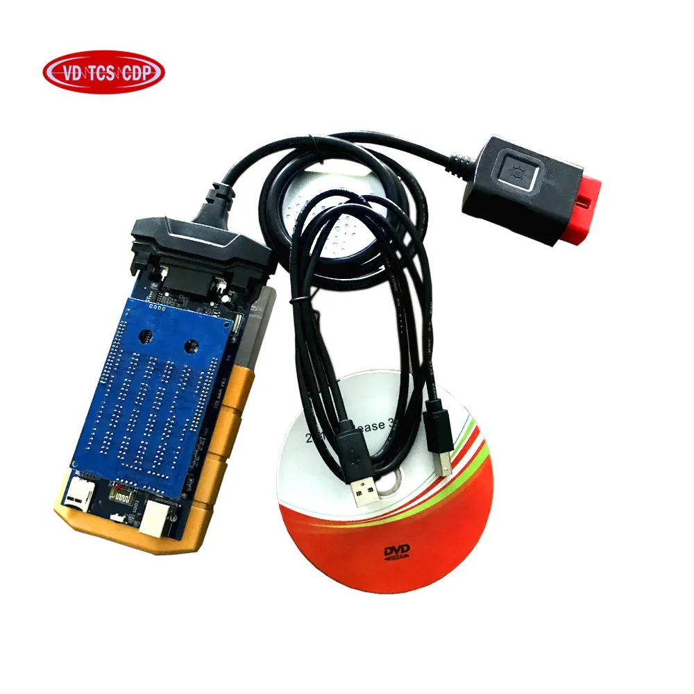 Золотой цвет VD tcs cdp pro plus,3 с клавиатурой/ R0 бесплатно Активный с bluetooth vci для delphis vd ds150e cdp - Цвет: blue pcb no bluetoot