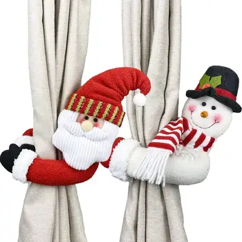 

Christmas Curtain Buckle Doll Santa Claus And Snowman Creative Curtain Tie Fixing Fastener Fiesta De Navidad Christmas Pendant