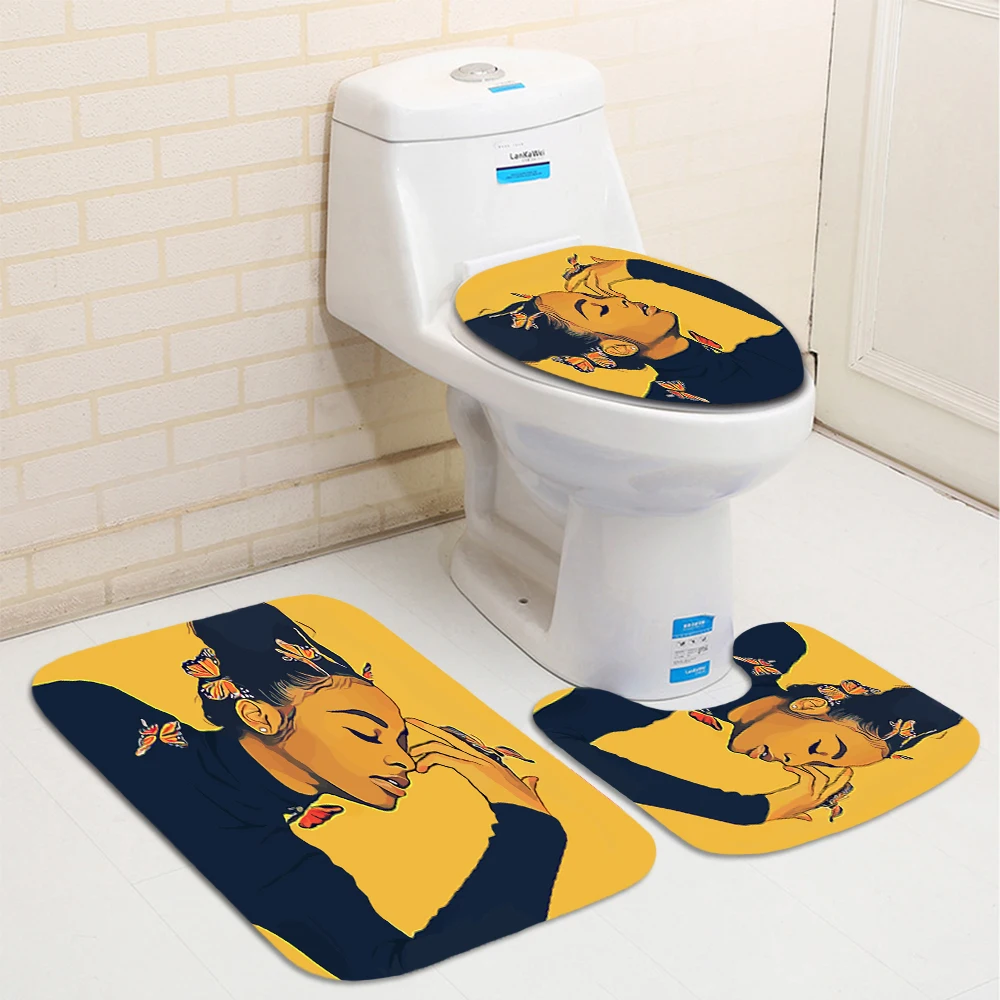 Занавеска для душа африканская девушек и женщин водонепроницаемая Штора ванной