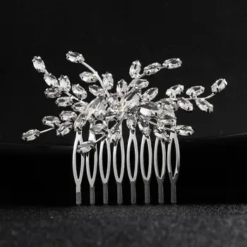 

Bridal Hair headdress Crystal Hair Combs Flowers Silver Color Alloy Wedding Jewelry Hair Accessories Hairpieces FS92