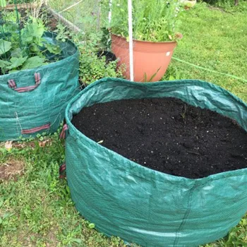 

63 Gallons Standable Reusable Professional Lawn Garden Containers 4 Handles Yard Waste Bag Leaf Durable Trash Weeds Grass