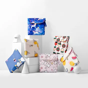 

Multifunction Tampon Holder Organizer Cotton Fabric Ladies Makeup 1Pc Cartoon Pattern Women Cosmetic Bags
