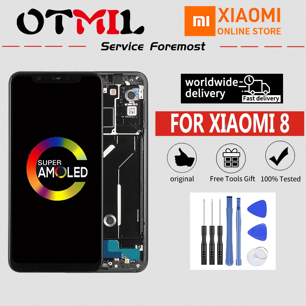 6,2" для Xiaomi mi 8 ЖК-дисплей кодирующий преобразователь сенсорного экрана в сборе для Xiaomi mi 8 lcd mi 8 display#1