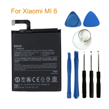 

2pcs/lot For Xiao Mi 100% Original BM39 For Xiaomi Mi6 Mi 6 mi6 Replacement Battery 3250mAh Real Capacity Batteries