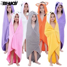 Новинка; Лидер продаж Детские Полотенца малышей хлопковый Халат для маленьких мальчиков и девочек сезон: весна–лето однотонные Цвет с капюшоном дети животных банное полотенце с мультяшным принтом