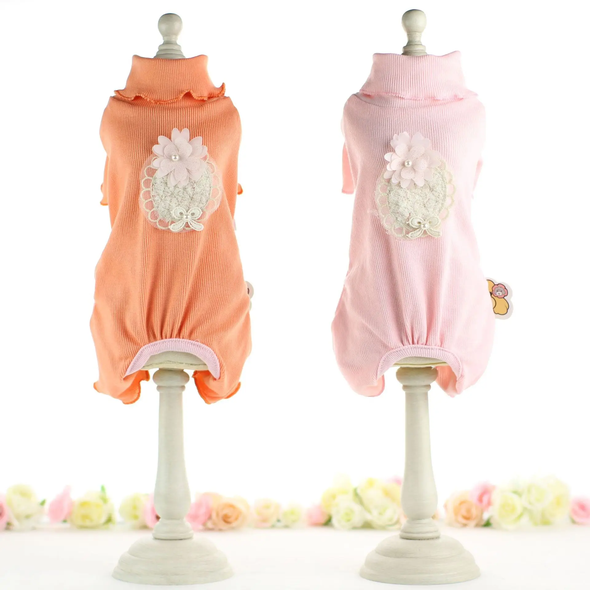 Полосатая Цветочная Пижама для собак комбинезон товары домашних животных летняя